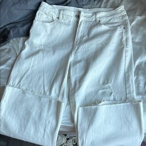 Elegant White Wide Leg Jeans